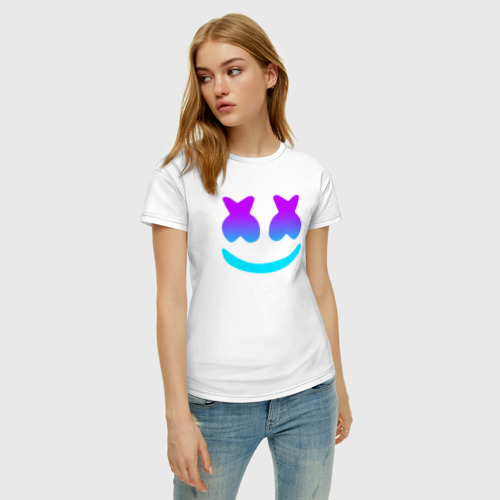 Женская футболка хлопок с принтом MARSHMELLO, фото на моделе #1