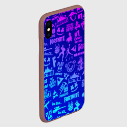 Чехол для iPhone XS Max матовый Fortnite neon Фортнайт неон - фото 2