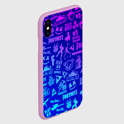 Чехол для iPhone XS Max матовый Fortnite neon Фортнайт неон - фото 2