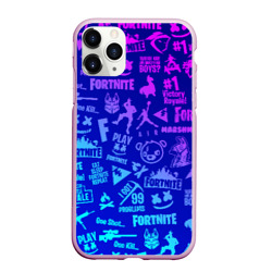 Чехол для iPhone 11 Pro Max матовый Fortnite neon Фортнайт неон