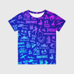 Детская футболка 3D Fortnite neon Фортнайт неон