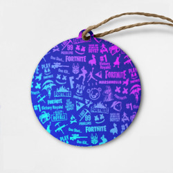 Деревянная игрушка круг Fortnite neon Фортнайт неон