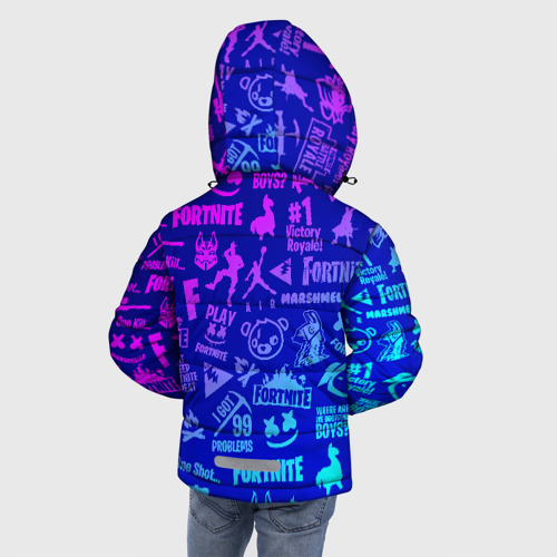 Зимняя куртка для мальчиков 3D Fortnite neon Фортнайт неон, цвет светло-серый - фото 4