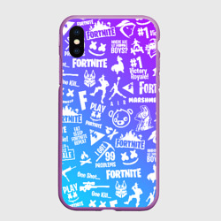Чехол для iPhone XS Max матовый Fortnite паттерн