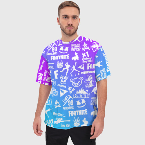 Мужская футболка oversize 3D Fortnite паттерн, цвет 3D печать - фото 3