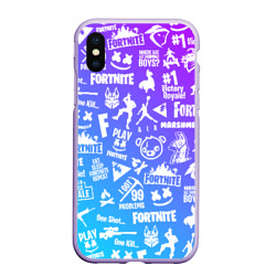 Чехол для iPhone XS Max матовый Fortnite паттерн