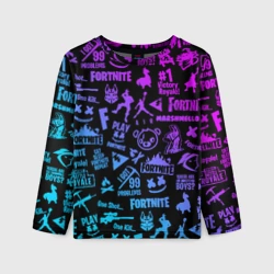 Детский лонгслив 3D Fortnite neon Фортнайт неон