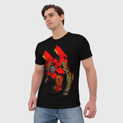 Мужская футболка 3D Боевые роботы Евангелион - фото 2