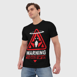 Мужская футболка 3D Evangelion warning - фото 2