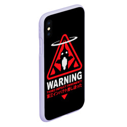 Чехол для iPhone XS Max матовый Evangelion warning - фото 2