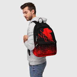 Рюкзак с принтом Evangelion nerv для любого человека, вид спереди №2. Цвет основы: белый