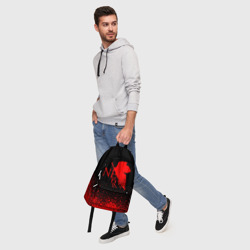 Рюкзак с принтом Evangelion nerv для любого человека, вид спереди №5. Цвет основы: белый