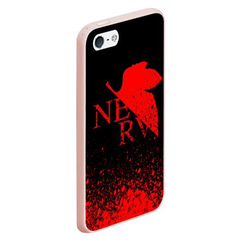 Чехол для iPhone 5/5S матовый Evangelion nerv, цвет светло-розовый - фото 3