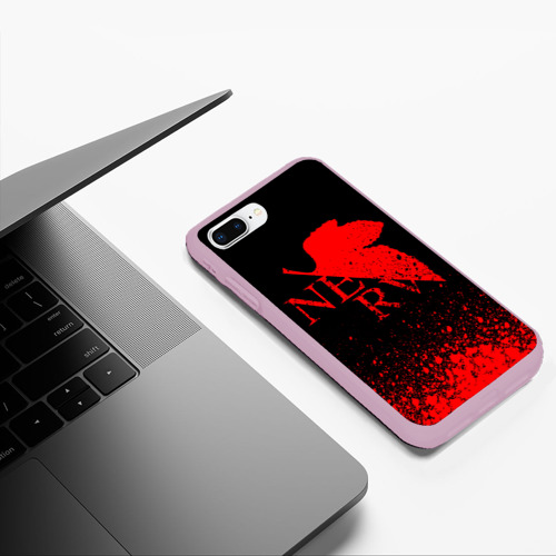 Чехол для iPhone 7Plus/8 Plus матовый Evangelion nerv, цвет розовый - фото 5