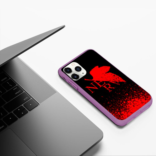 Чехол для iPhone 11 Pro матовый Evangelion nerv, цвет фиолетовый - фото 5