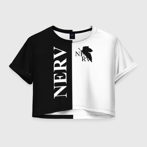 Женская футболка Crop-top 3D Nerv black, цвет 3D печать
