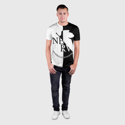Мужская футболка 3D Slim Nerv black and white - фото 4