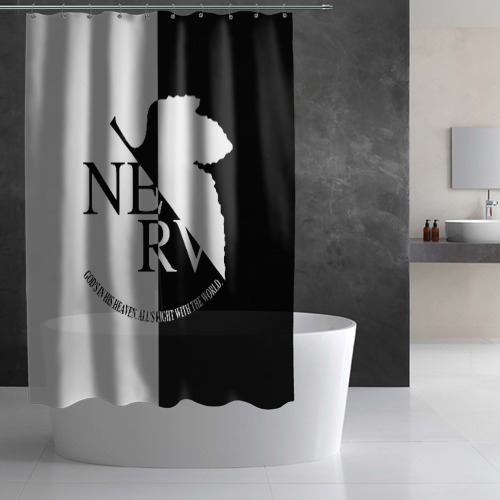 Штора 3D для ванной Nerv black and white - фото 3