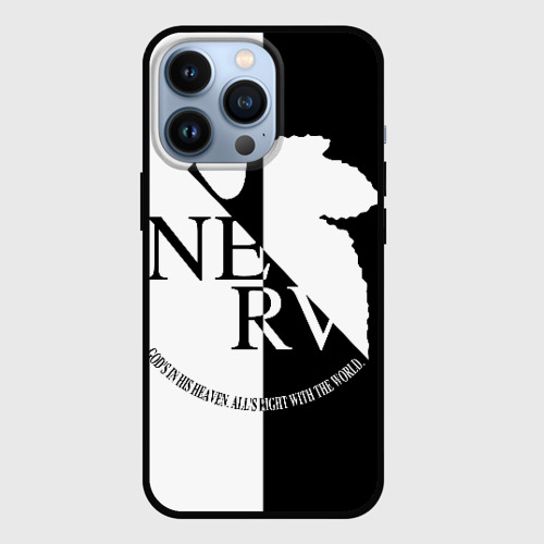 Чехол для iPhone 13 Pro Nerv black and white, цвет черный