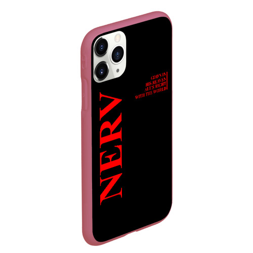 Чехол для iPhone 11 Pro Max матовый Nerv logo, цвет малиновый - фото 3