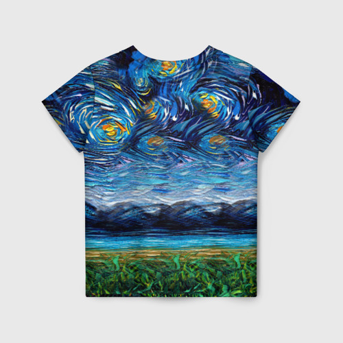 Детская футболка 3D Кокер-спаниель Van Gogh style, цвет 3D печать - фото 2