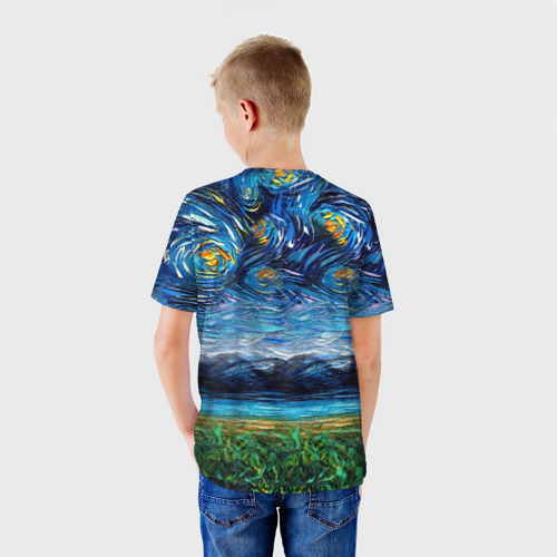 Детская футболка 3D Кокер-спаниель Van Gogh style, цвет 3D печать - фото 4
