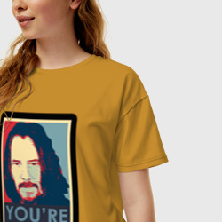 Женская футболка хлопок Oversize Киану Ривз - Ты потрясающий - Keanu Reeves - фото 2