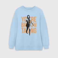 Женский свитшот oversize без начеса хлопок Киану Ривз - ты потрясающий