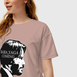 Женская футболка хлопок Oversize Baba Yaga is Coming - фото 2