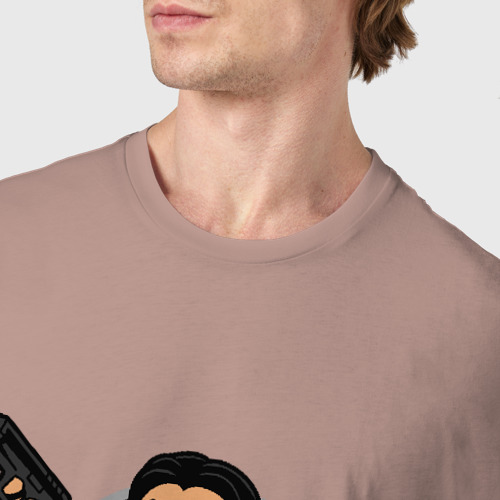 Мужская футболка хлопок John Wick - Baba Yaga, цвет пыльно-розовый - фото 6