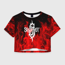 Женская футболка Crop-top 3D Slipknot