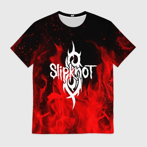 Мужская футболка 3D с принтом Slipknot, вид спереди #2