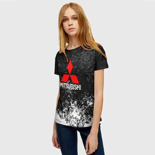 Женская футболка 3D с принтом MITSUBISHI, фото на моделе #1