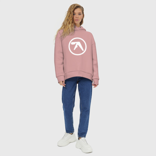 Женское худи Oversize хлопок Aphex Twin, цвет пыльно-розовый - фото 6