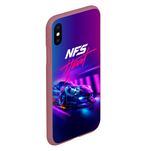 Чехол для iPhone XS Max матовый Need for Speed - heat 2019, цвет малиновый - фото 3