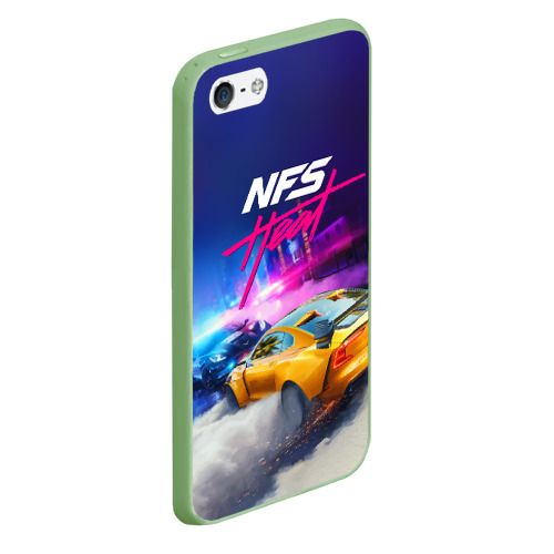 Чехол для iPhone 5/5S матовый Need for Speed - heat 2019, цвет салатовый - фото 3