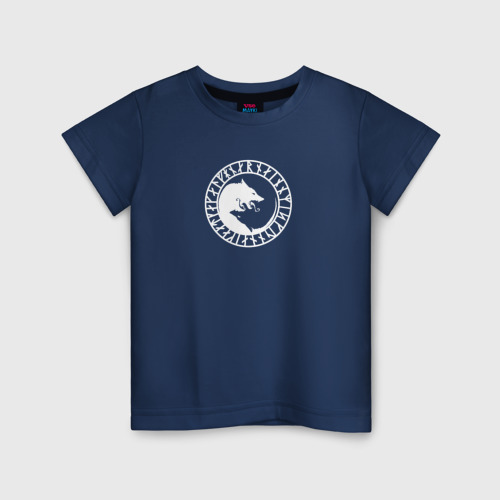 Детская футболка хлопок Викинги, цвет темно-синий
