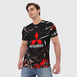 Мужская футболка 3D Mitsubishi - фото 2