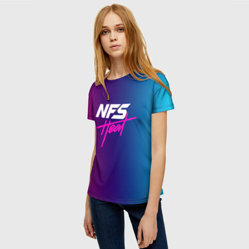 Женская футболка 3D с принтом NFS HEAT, фото на моделе #1
