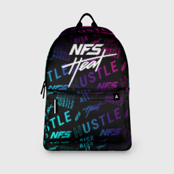 Рюкзак с принтом NFS - heat 2019 для любого человека, вид спереди №3. Цвет основы: белый