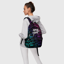 Рюкзак с принтом NFS - heat 2019 для любого человека, вид спереди №4. Цвет основы: белый