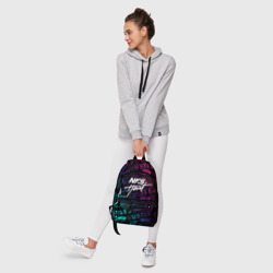 Рюкзак с принтом NFS - heat 2019 для любого человека, вид спереди №6. Цвет основы: белый