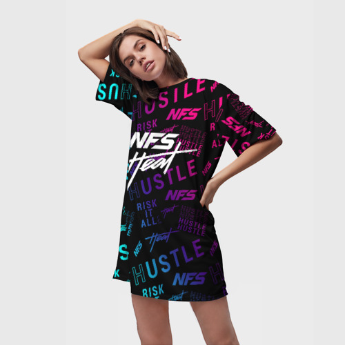 Платье-футболка 3D NFS - heat 2019, цвет 3D печать - фото 3