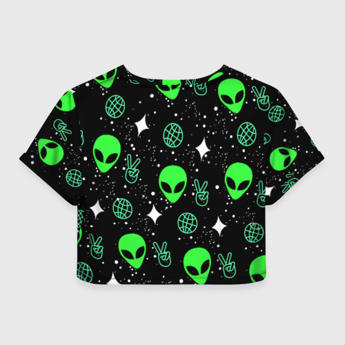 Женская футболка Crop-top 3D Пришельцы, цвет 3D печать - фото 2