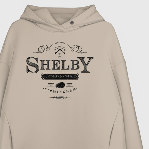 Женское худи Oversize хлопок с принтом Shelby Company Limited, фото на моделе #1