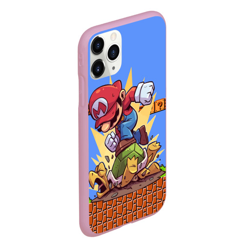 Чехол для iPhone 11 Pro Max матовый Марио, цвет розовый - фото 3