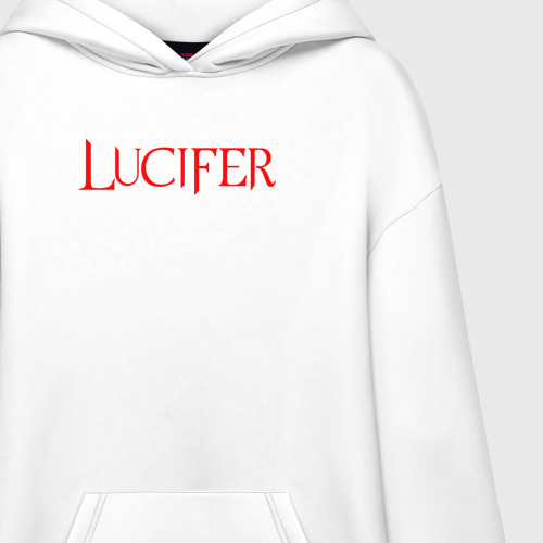 Худи SuperOversize хлопок Lucifer крылья, цвет белый - фото 3