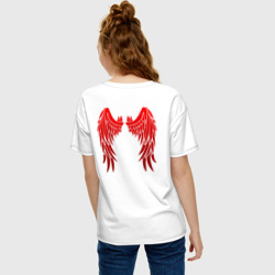 Женская футболка хлопок Oversize Lucifer крылья - фото 2