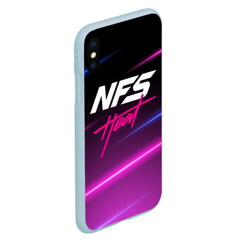 Чехол для iPhone XS Max матовый NFS: Heat neon, цвет голубой - фото 3