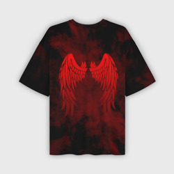 Мужская футболка oversize 3D Lucifer крылья